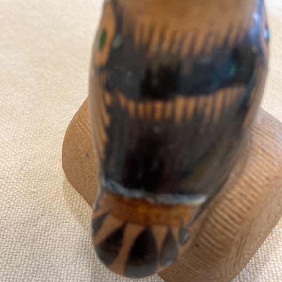 Vintage Tonala Mexican Pottery Owl on Branch signed Perez - Picture 7 of 16